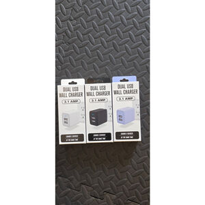 Unisex Unbranded Dual USB Wall Charger 3.1 AMP - White/Black